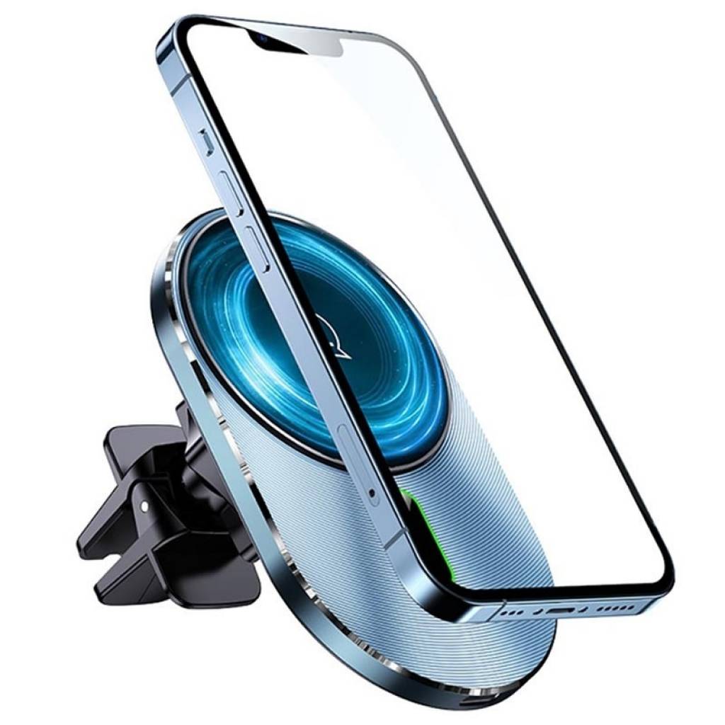 Cargador Auto Magnético 15W Inalámbrico Ultra delgado Con soporte para Ventilación