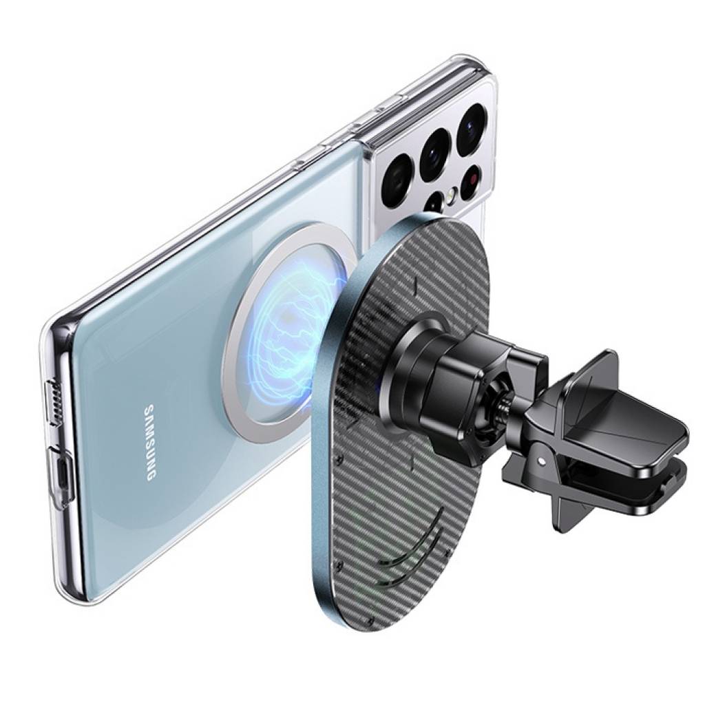 Cargador Auto Magnético 15W Inalámbrico Ultra delgado Con soporte para Ventilación