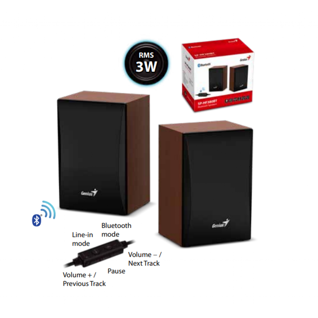 Parlante Home Theater SP-HF380BT 3W (RMS) Bluetooth USB Madera Genius
