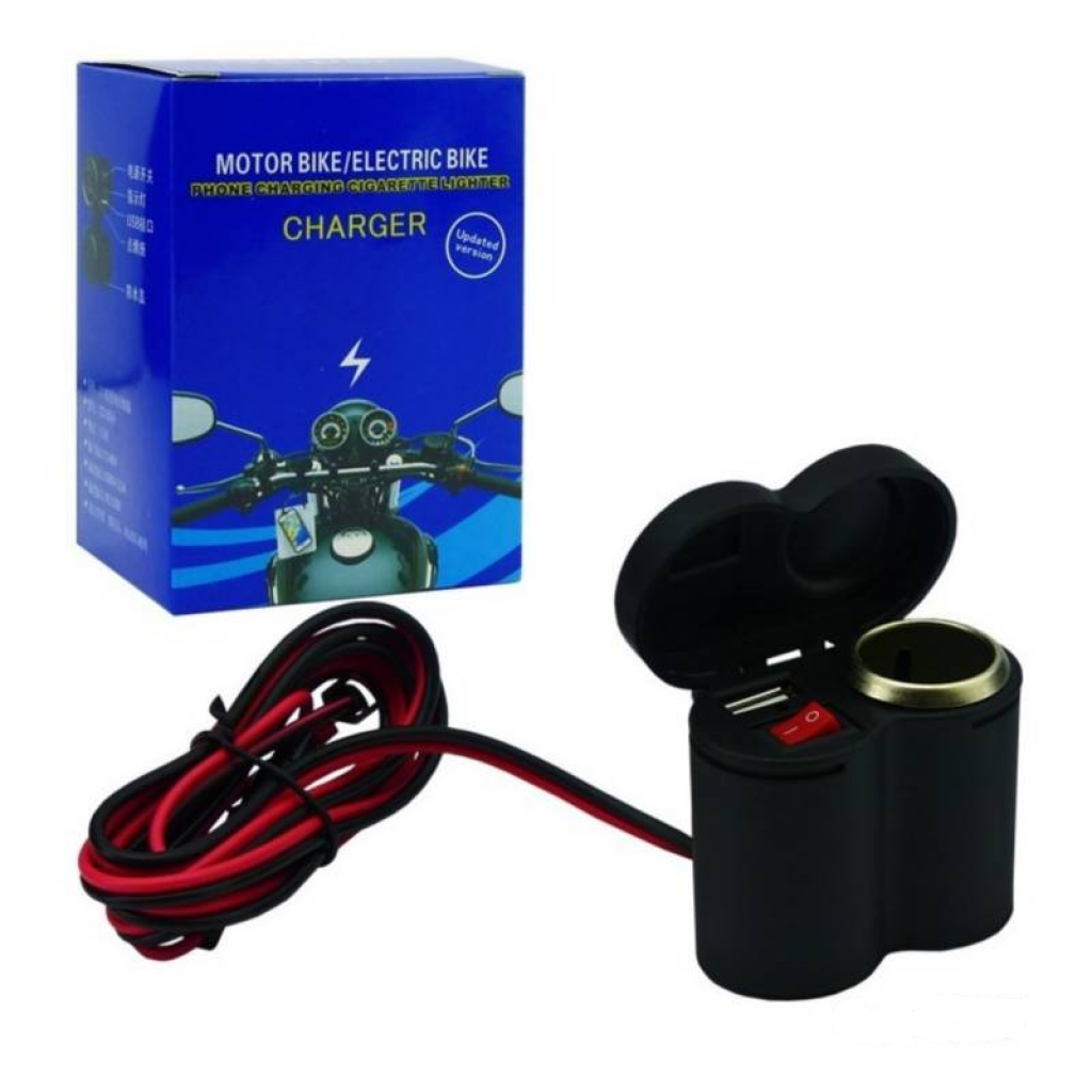 Cargador USB para Motos 12V con soporte para Manillar