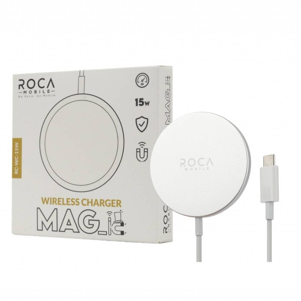 Cargador Inalámbrico Magnético Aluminio 15W ROCA