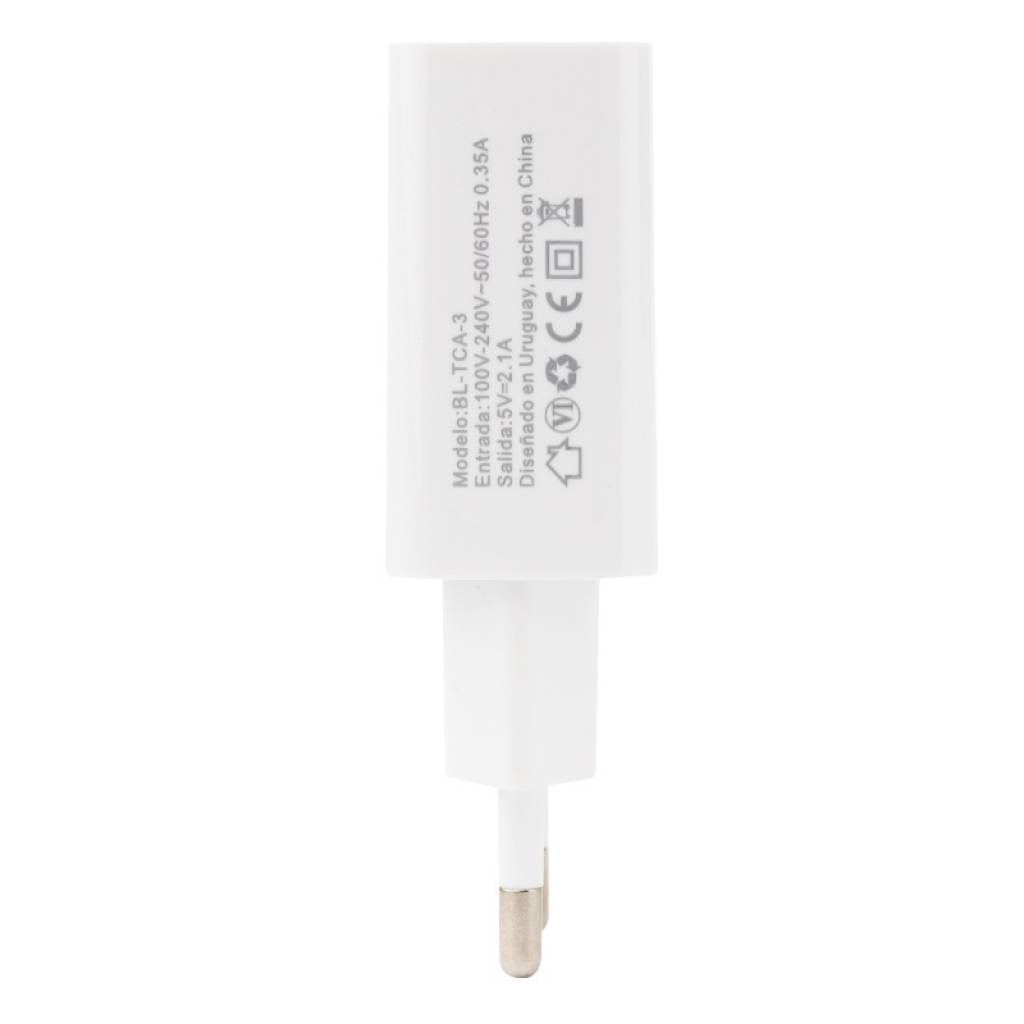 Cargador de Pared BLOOX 1 USB 2.1A + Cable Lightning 1M Compatible con iPhone