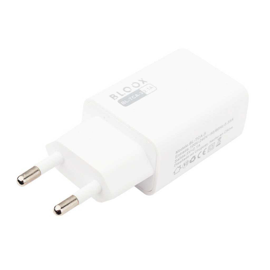 Cargador de Pared BLOOX 1 USB 2.1A + Cable Tipo C 1M