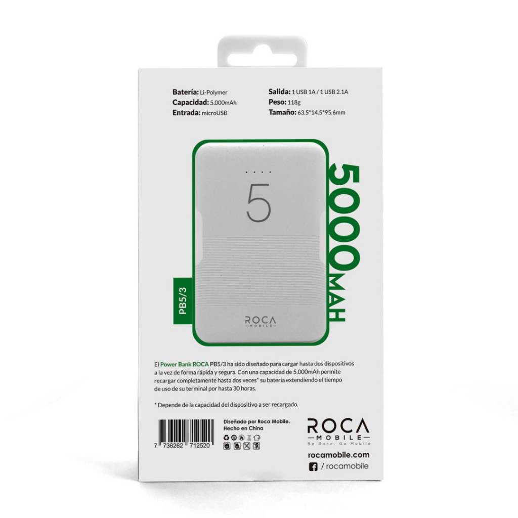Power Bank Roca 5.000 mAh PB5/3