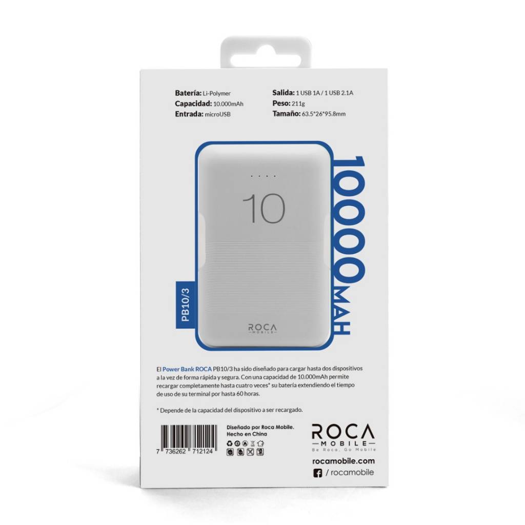 Power Bank ROCA PB10/3 10.000mAh 2 USB