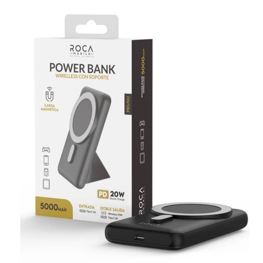 Power Bank Magnético 15W + 20W Entrada y Salida Tipo C