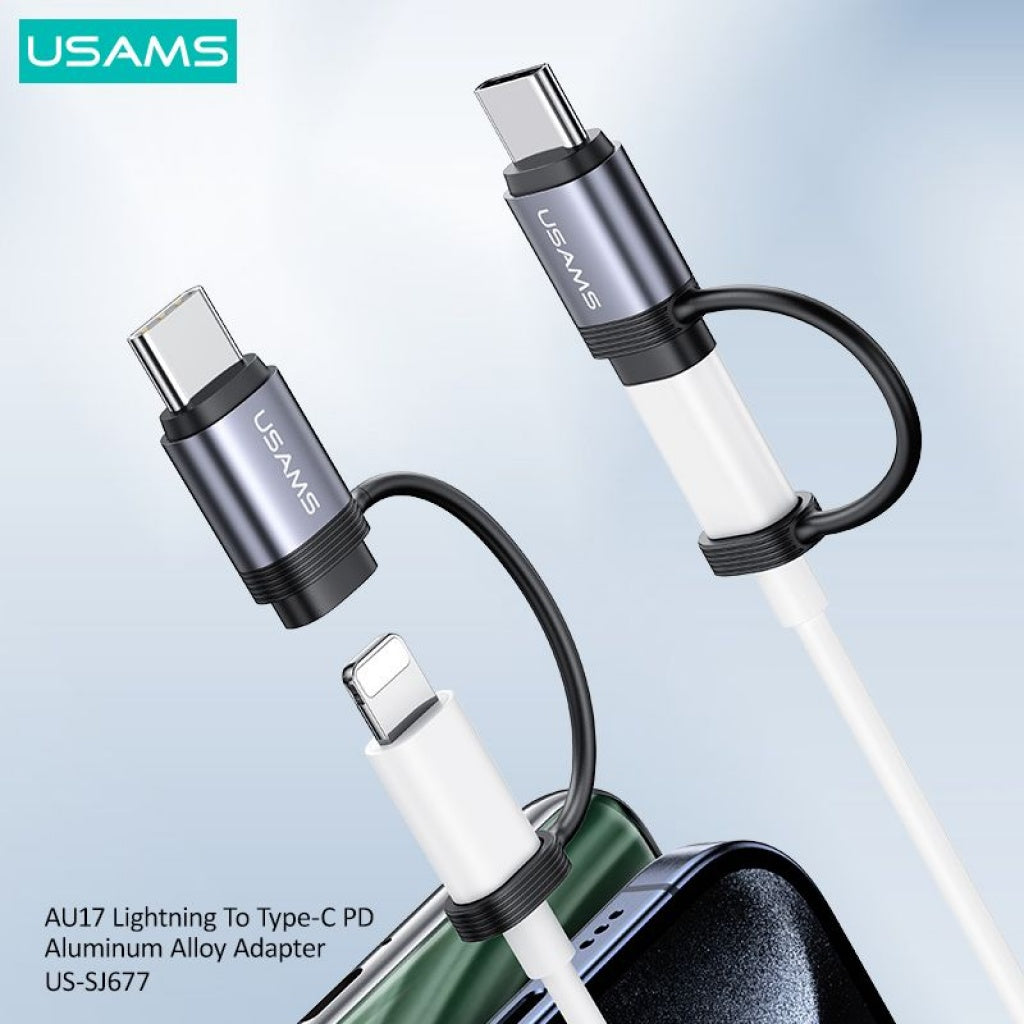 Adaptador AU17 Lightning a Tipo C PD 30W Aluminio SJ677 USAMS