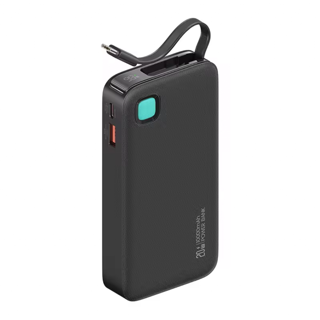 Power Bank 10000mAh 20W Cable Retráctil Lightning Violeta iPhone