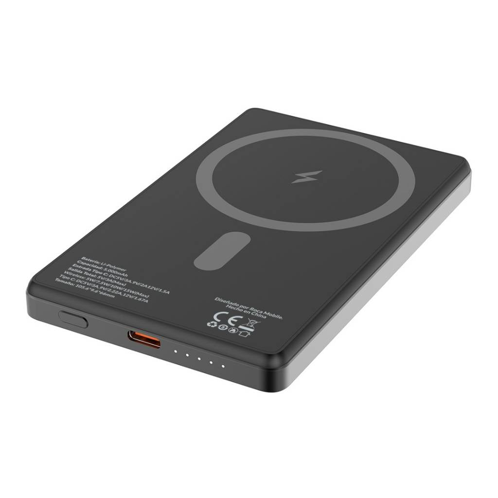 Power Bank PB5/M3 5.000mAh Carga Magnética Entrada: Tipo C / Salida: Tipo C+Magnético