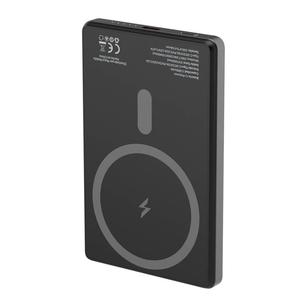 Power Bank PB5/M3 5.000mAh Carga Magnética Entrada: Tipo C / Salida: Tipo C+Magnético