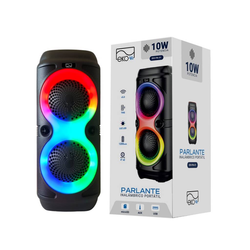 Parlante Bluetooth EKV-PA-01 10W 2 x 4" 1200 mAh EKO-Vi