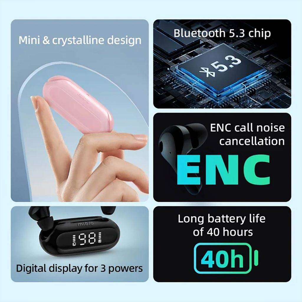 Auriculares Bluetooth Mibro Eearbuds 3 ENC Rosado by Xiaomi