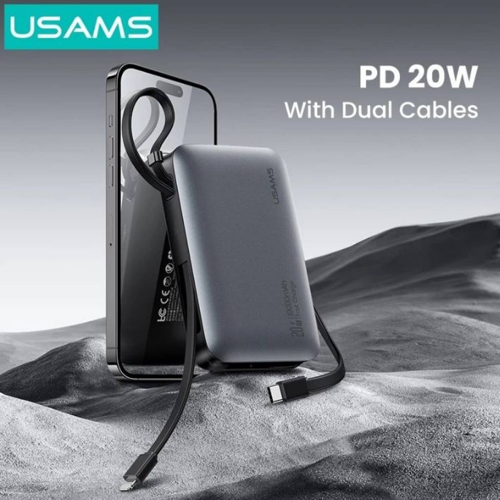Power Bank 10.000mAh Tipo C + Lightning PD20W XR Series USAMS compatible con iPhone