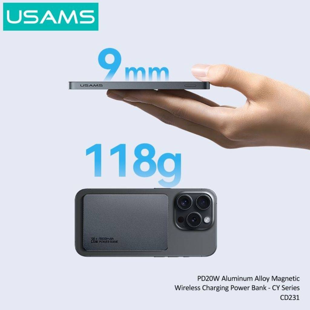 Power Bank Magnético 5.000mAh Carga Inalámbrica PD20W