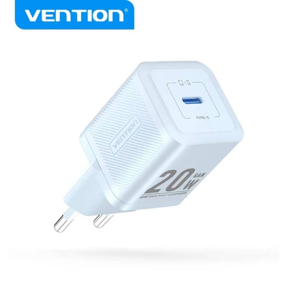 Cargador de Pared USB-C a USB-C Carga Rápida 20W Vention Ficha + Cable