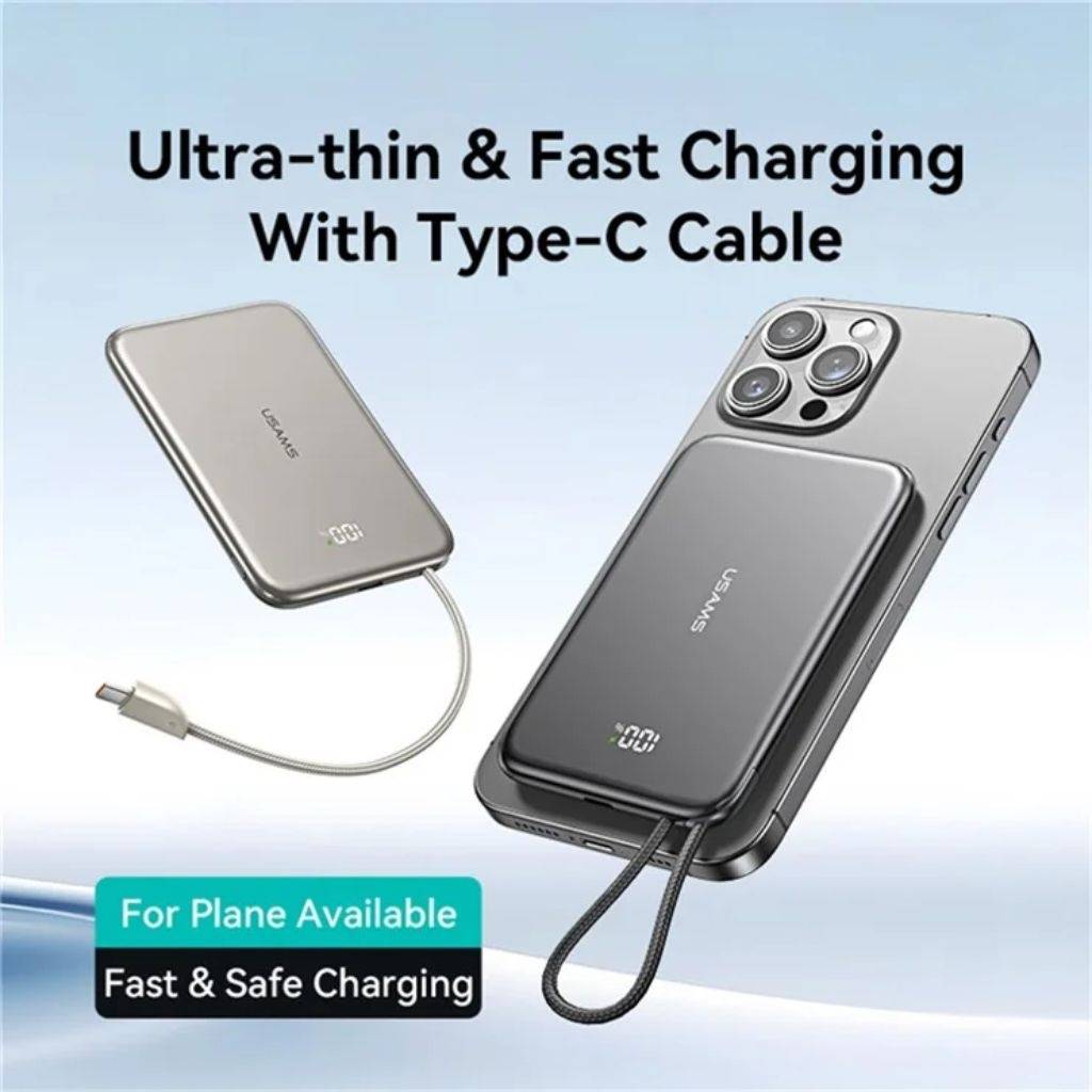 Power Bank 5000 mAh Magnético Ultrafino USAMS
