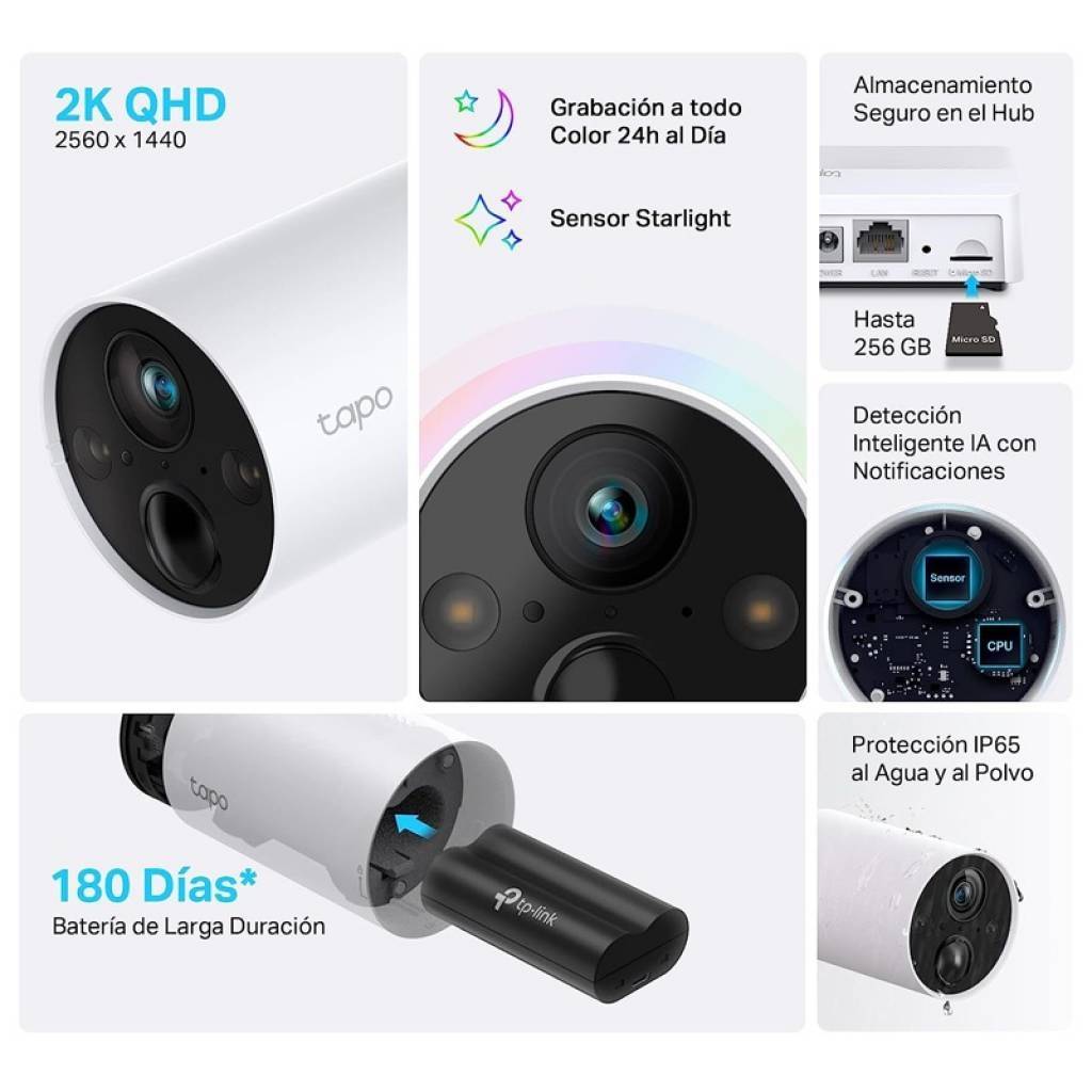 Cámara Seguridad Exterior TAPO C420 2K QHD WiFi TP-LINK
