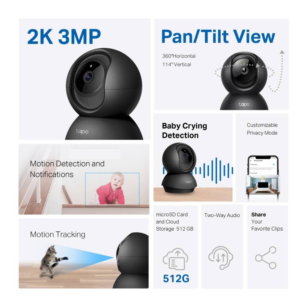 Cámara IP TAPO C211 2K Domotica PanTilt Inalámbrica TP-LINK