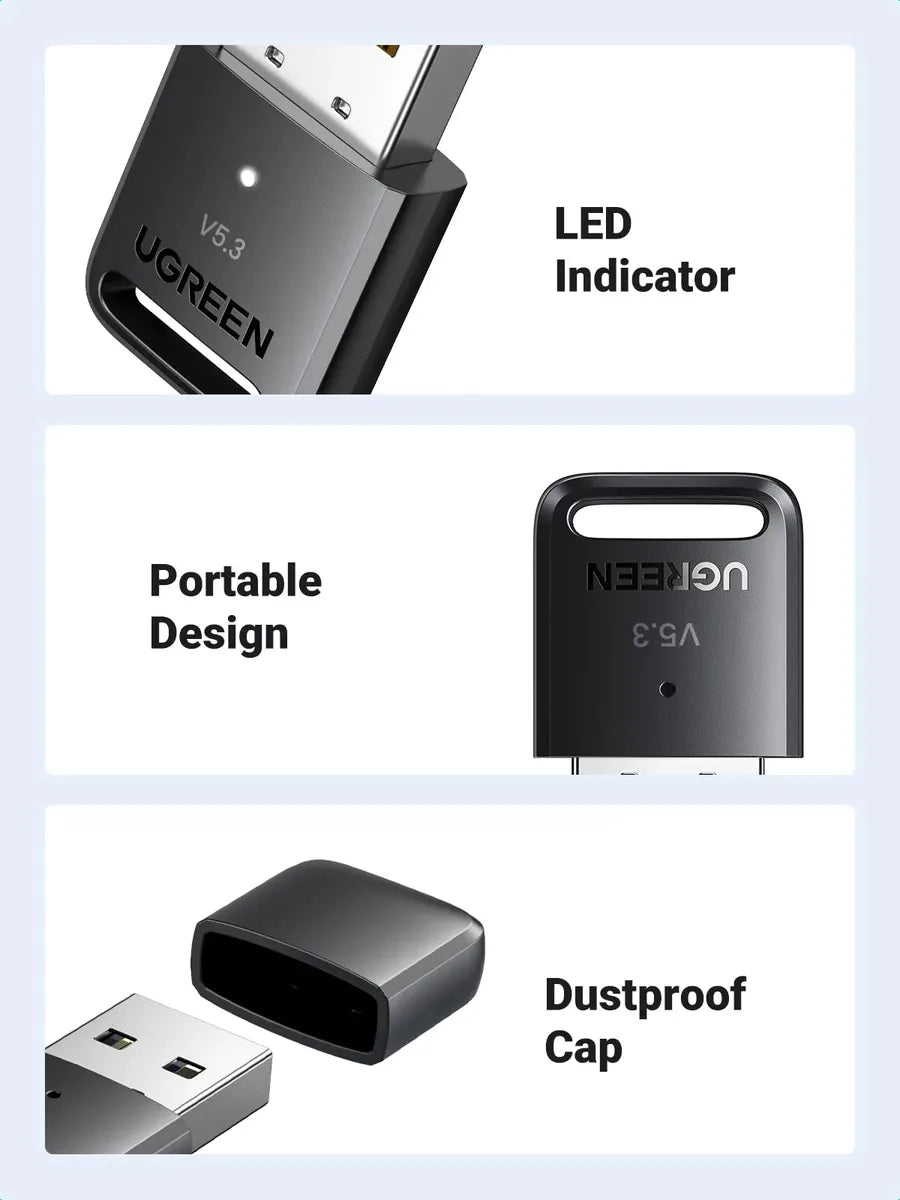 Adaptador Ugreen Usb Bluetooth 5.3 Black
