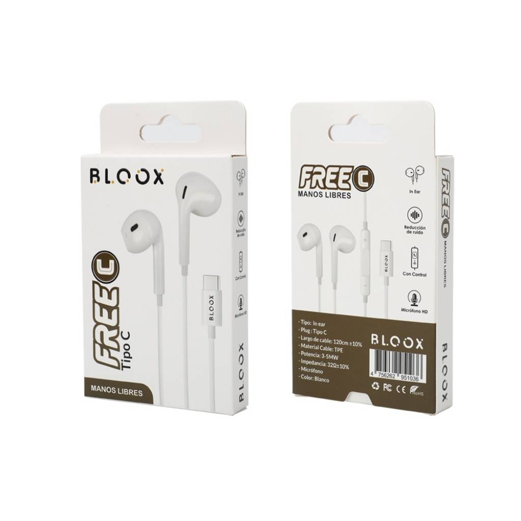 Auriculares Manos Libres Stereo Tipo C (tipo iPhone)