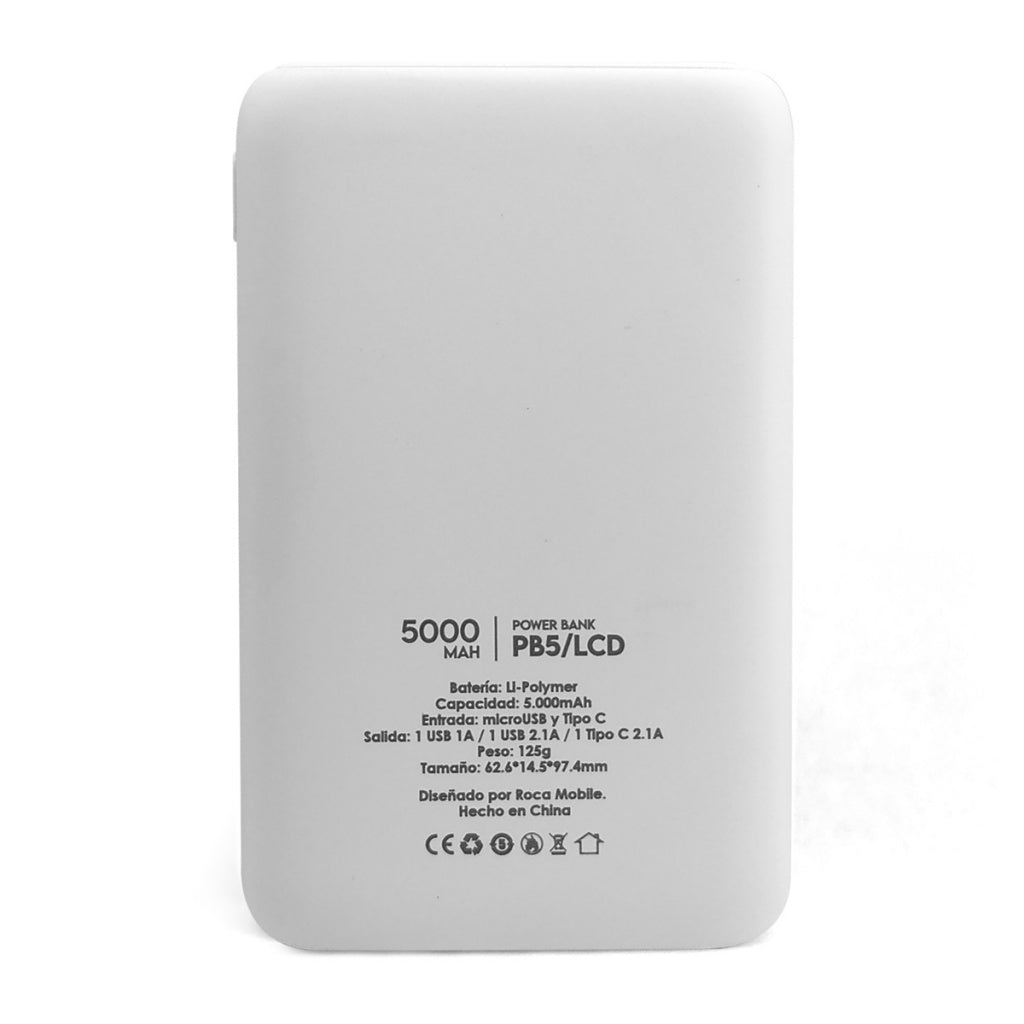 Power Bank Roca Pantalla LCD 5.000 mAh
