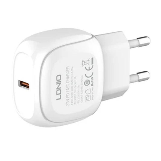 Cargador Pared Solo Ficha USB C a Tipo C 27W Carga Rápida LDNIO