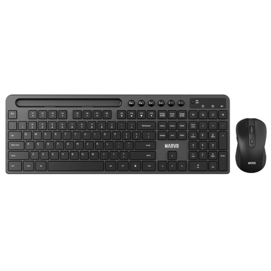 Combo teclado y mouse inalámbrico con soporte