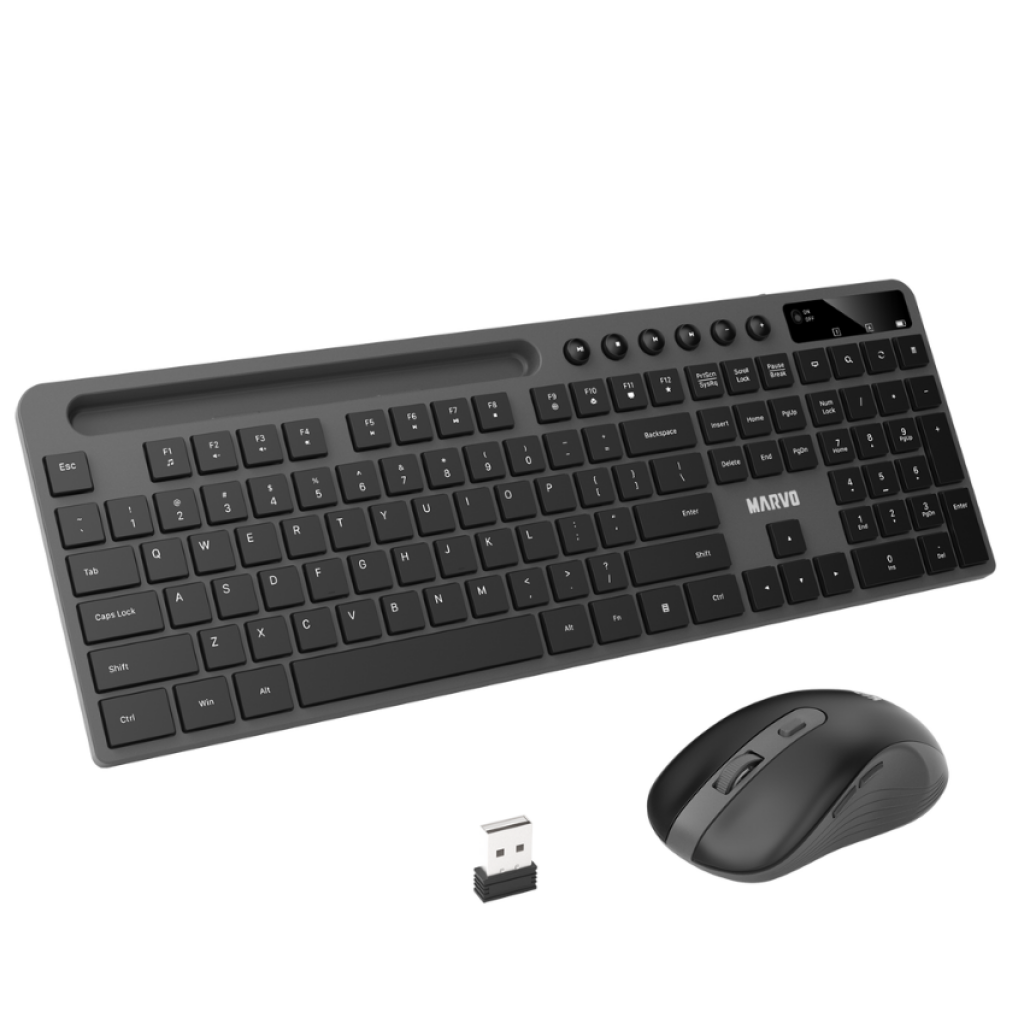 Combo teclado y mouse inalámbrico con soporte