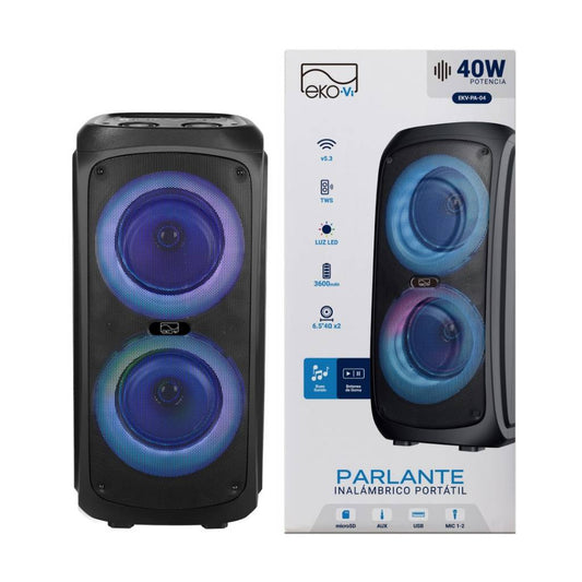 Parlante Bluetooth EKV-PA-04 40W 2 x 26.5''4 3600 mAh Negro EKO-Vi