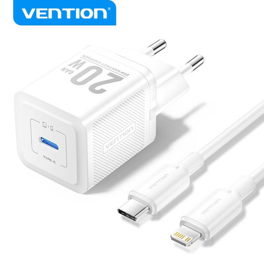 Cargador de Pared GaN USB-C a Lightning 20W Vention